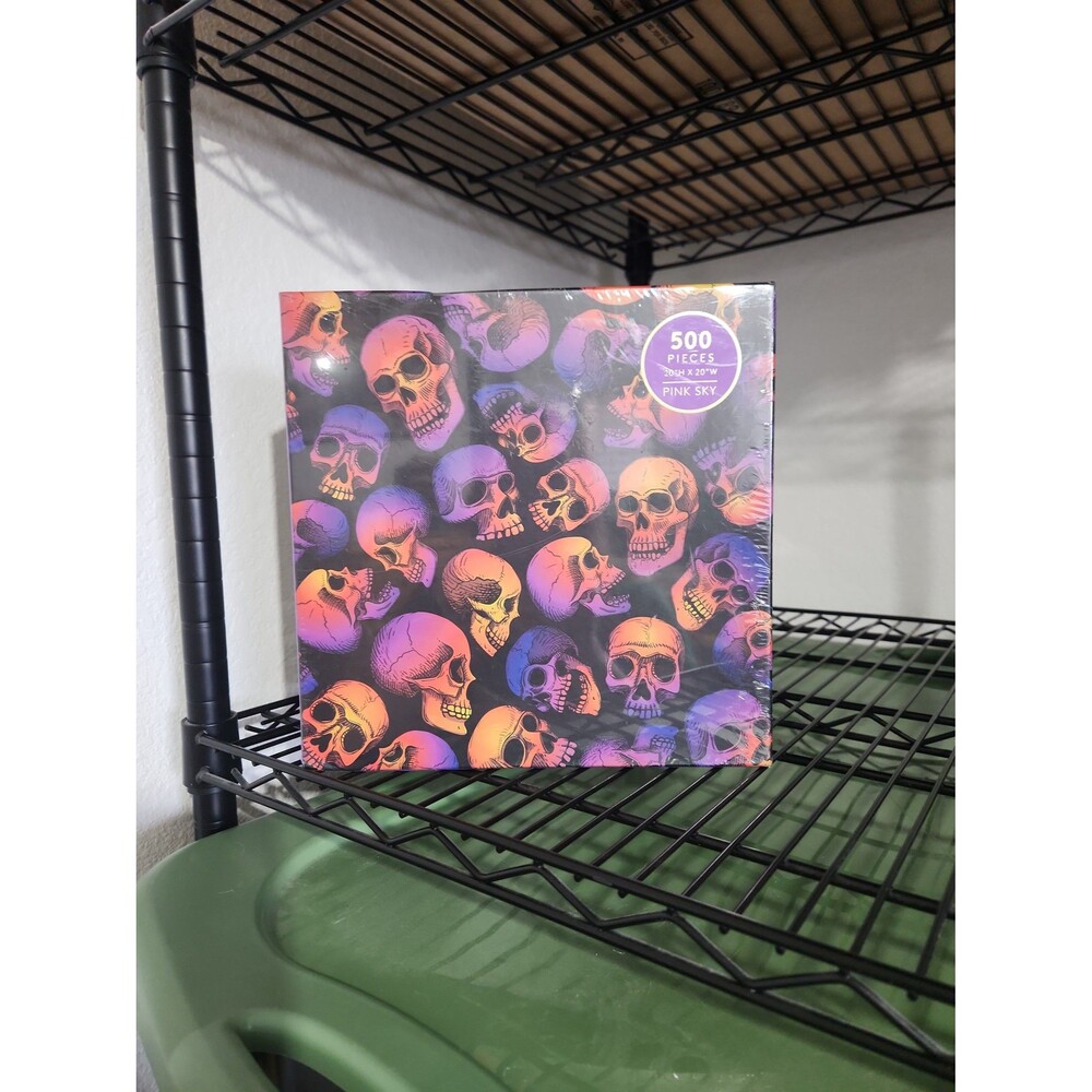 Halloween Puzzle Skull Party 500 Piece Purple Orange Spooky Jigsaw Hobby Decor